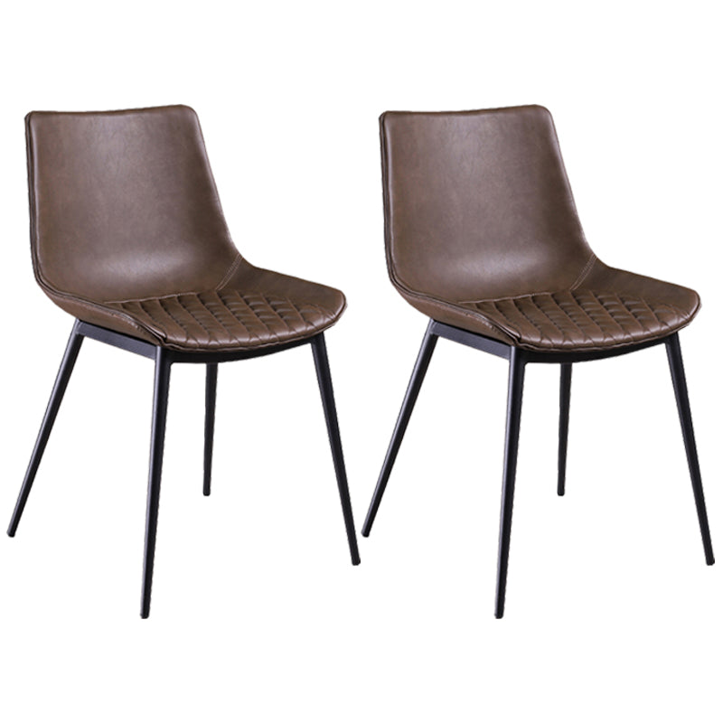 Distressed Leather Low Back Barstool Industrial Indoor Tall Stool with Bucket Seat Dark Khaki 2 Piece Set Short Stool(18"H) Clearhalo 'Bar Furniture' 'Bar Stools' 'bar_stools' 'furn' 'furn_bar_stools' 'furniture_bar_stools' 'Kitchen & Dining Furniture' 'kitchen&dining_furn' 'kitchen' 'kitchen_furn' Furniture' 4392104
