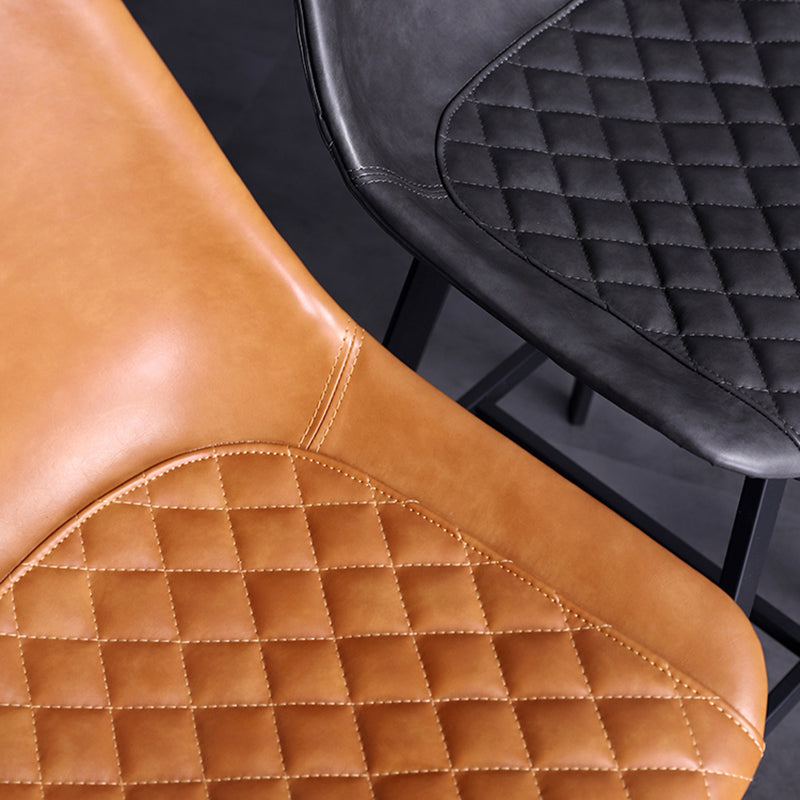 Distressed Leather Low Back Barstool Industrial Indoor Tall Stool with Bucket Seat Clearhalo 'Bar Furniture' 'Bar Stools' 'bar_stools' 'furn' 'furn_bar_stools' 'furniture_bar_stools' 'Kitchen & Dining Furniture' 'kitchen&dining_furn' 'kitchen' 'kitchen_furn' Furniture' 4392110