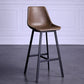 Distressed Leather Low Back Barstool Industrial Indoor Tall Stool with Bucket Seat Dark Khaki 1 Piece Bar Stool(30"H) Clearhalo 'Bar Furniture' 'Bar Stools' 'bar_stools' 'furn' 'furn_bar_stools' 'furniture_bar_stools' 'Kitchen & Dining Furniture' 'kitchen&dining_furn' 'kitchen' 'kitchen_furn' Furniture' 4392115