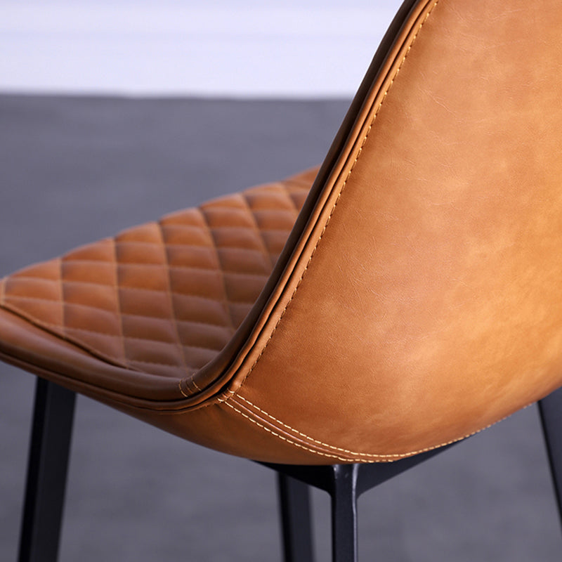 Distressed Leather Low Back Barstool Industrial Indoor Tall Stool with Bucket Seat Clearhalo 'Bar Furniture' 'Bar Stools' 'bar_stools' 'furn' 'furn_bar_stools' 'furniture_bar_stools' 'Kitchen & Dining Furniture' 'kitchen&dining_furn' 'kitchen' 'kitchen_furn' Furniture' 4392116