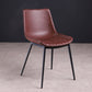 Distressed Leather Low Back Barstool Industrial Indoor Tall Stool with Bucket Seat Burgundy 1 Piece Short Stool(18"H) Clearhalo 'Bar Furniture' 'Bar Stools' 'bar_stools' 'furn' 'furn_bar_stools' 'furniture_bar_stools' 'Kitchen & Dining Furniture' 'kitchen&dining_furn' 'kitchen' 'kitchen_furn' Furniture' 4392121
