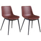 Distressed Leather Low Back Barstool Industrial Indoor Tall Stool with Bucket Seat Burgundy 2 Piece Set Short Stool(18"H) Clearhalo 'Bar Furniture' 'Bar Stools' 'bar_stools' 'furn' 'furn_bar_stools' 'furniture_bar_stools' 'Kitchen & Dining Furniture' 'kitchen&dining_furn' 'kitchen' 'kitchen_furn' Furniture' 4392122