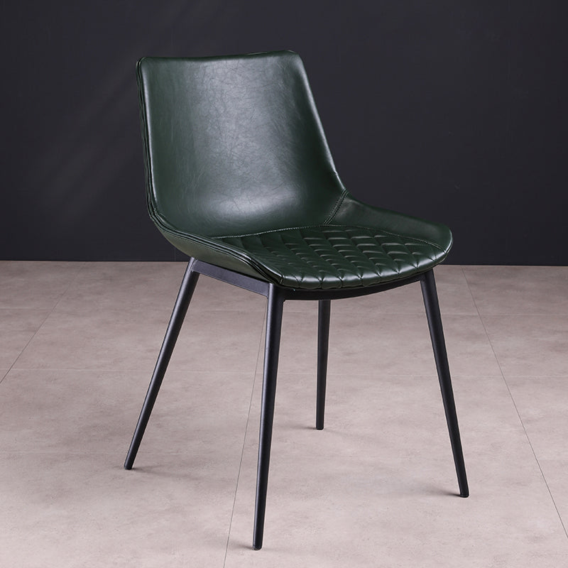 Distressed Leather Low Back Barstool Industrial Indoor Tall Stool with Bucket Seat Blackish Green 1 Piece Short Stool(18"H) Clearhalo 'Bar Furniture' 'Bar Stools' 'bar_stools' 'furn' 'furn_bar_stools' 'furniture_bar_stools' 'Kitchen & Dining Furniture' 'kitchen&dining_furn' 'kitchen' 'kitchen_furn' Furniture' 4392130