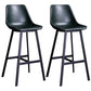 Distressed Leather Low Back Barstool Industrial Indoor Tall Stool with Bucket Seat Blackish Green 2 Piece Set Bar Stool(30"H) Clearhalo 'Bar Furniture' 'Bar Stools' 'bar_stools' 'furn' 'furn_bar_stools' 'furniture_bar_stools' 'Kitchen & Dining Furniture' 'kitchen&dining_furn' 'kitchen' 'kitchen_furn' Furniture' 4392137