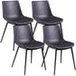 Distressed Leather Low Back Barstool Industrial Indoor Tall Stool with Bucket Seat Dark Gray-Black 4 Piece Set Short Stool(18"H) Clearhalo 'Bar Furniture' 'Bar Stools' 'bar_stools' 'furn' 'furn_bar_stools' 'furniture_bar_stools' 'Kitchen & Dining Furniture' 'kitchen&dining_furn' 'kitchen' 'kitchen_furn' Furniture' 4392147