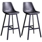 Distressed Leather Low Back Barstool Industrial Indoor Tall Stool with Bucket Seat Dark Gray-Black 2 Piece Set Bar Stool(30"H) Clearhalo 'Bar Furniture' 'Bar Stools' 'bar_stools' 'furn' 'furn_bar_stools' 'furniture_bar_stools' 'Kitchen & Dining Furniture' 'kitchen&dining_furn' 'kitchen' 'kitchen_furn' Furniture' 4392155