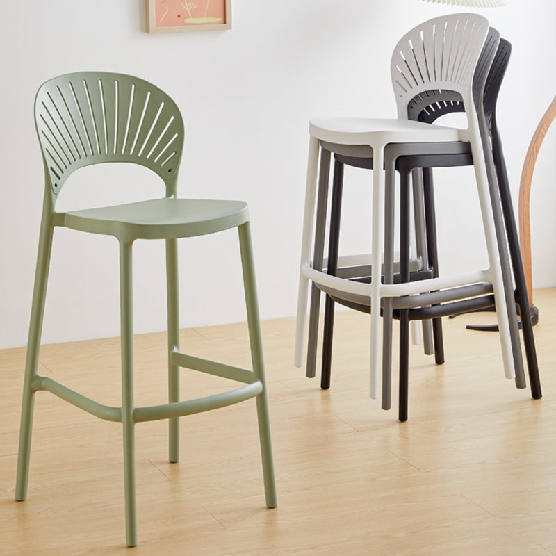 Nordic Plastic Simple Stackable Barstool Indoor Tall Stool with Saddle Seat Clearhalo 'Bar Furniture' 'Bar Stools' 'bar_stools' 'furn' 'furn_bar_stools' 'furniture_bar_stools' 'Kitchen & Dining Furniture' 'kitchen&dining_furn' 'kitchen' 'kitchen_furn' Furniture' 4392159