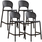 Nordic Plastic Simple Stackable Barstool Indoor Tall Stool with Saddle Seat Black 4 Piece Set Counter Stool (24"H) Clearhalo 'Bar Furniture' 'Bar Stools' 'bar_stools' 'furn' 'furn_bar_stools' 'furniture_bar_stools' 'Kitchen & Dining Furniture' 'kitchen&dining_furn' 'kitchen' 'kitchen_furn' Furniture' 4392160