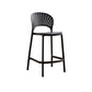 Nordic Plastic Simple Stackable Barstool Indoor Tall Stool with Saddle Seat Black 1 Piece Counter Stool (24"H) Clearhalo 'Bar Furniture' 'Bar Stools' 'bar_stools' 'furn' 'furn_bar_stools' 'furniture_bar_stools' 'Kitchen & Dining Furniture' 'kitchen&dining_furn' 'kitchen' 'kitchen_furn' Furniture' 4392161
