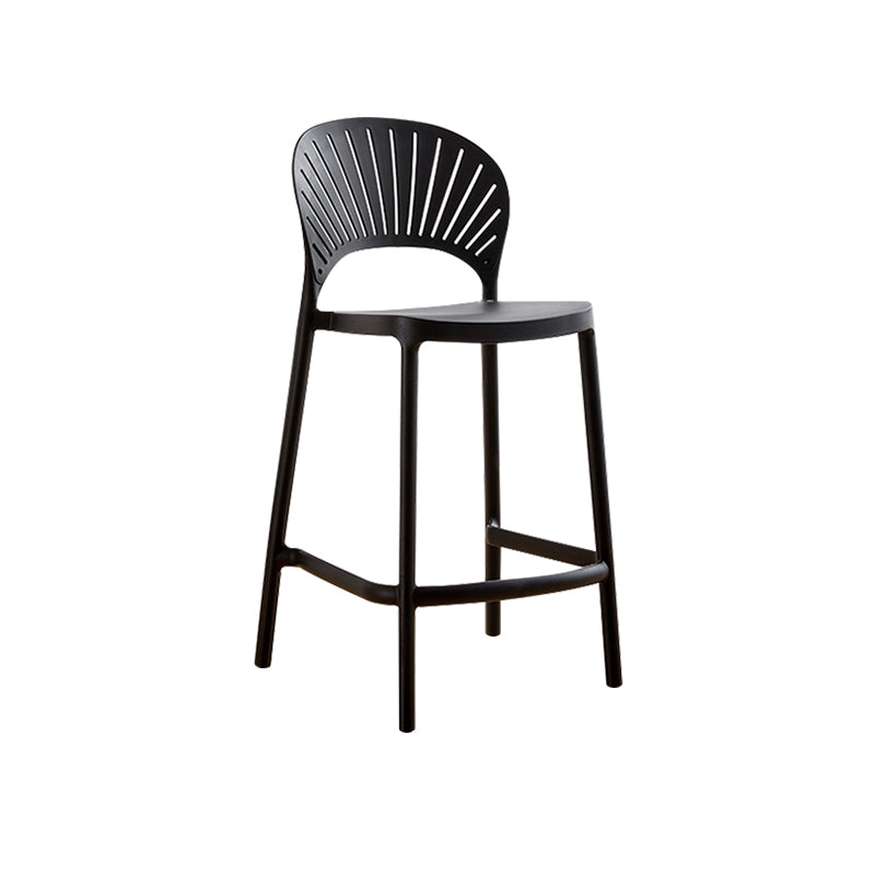 Nordic Plastic Simple Stackable Barstool Indoor Tall Stool with Saddle Seat Black 1 Piece Counter Stool (24"H) Clearhalo 'Bar Furniture' 'Bar Stools' 'bar_stools' 'furn' 'furn_bar_stools' 'furniture_bar_stools' 'Kitchen & Dining Furniture' 'kitchen&dining_furn' 'kitchen' 'kitchen_furn' Furniture' 4392161