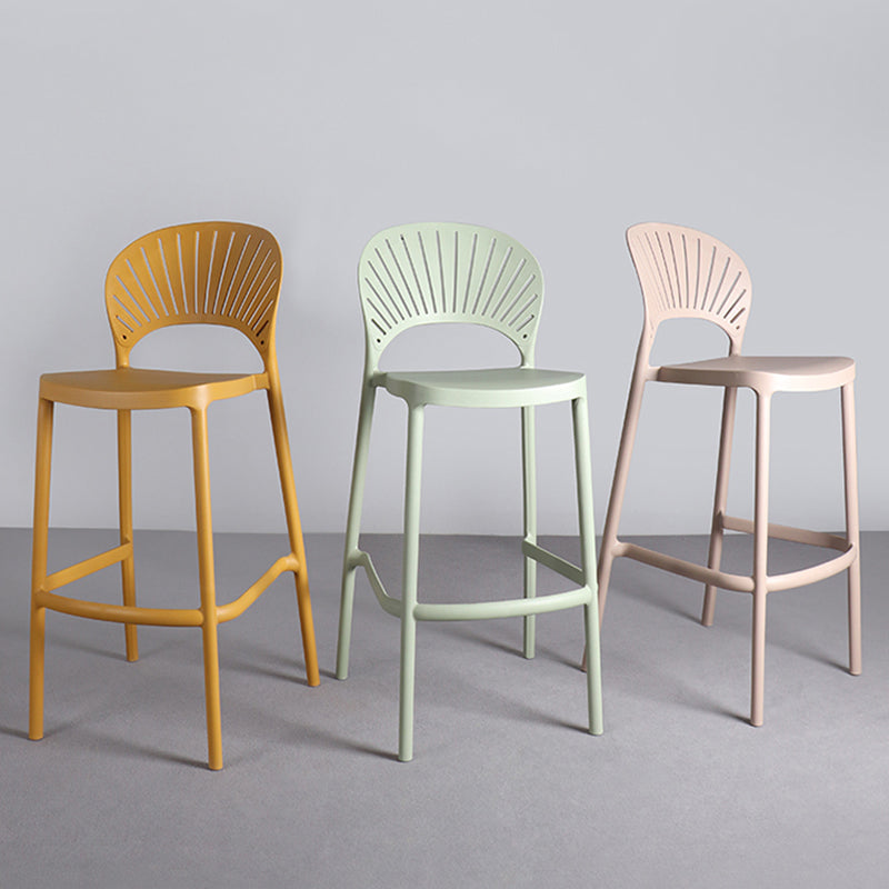 Nordic Plastic Simple Stackable Barstool Indoor Tall Stool with Saddle Seat Clearhalo 'Bar Furniture' 'Bar Stools' 'bar_stools' 'furn' 'furn_bar_stools' 'furniture_bar_stools' 'Kitchen & Dining Furniture' 'kitchen&dining_furn' 'kitchen' 'kitchen_furn' Furniture' 4392162
