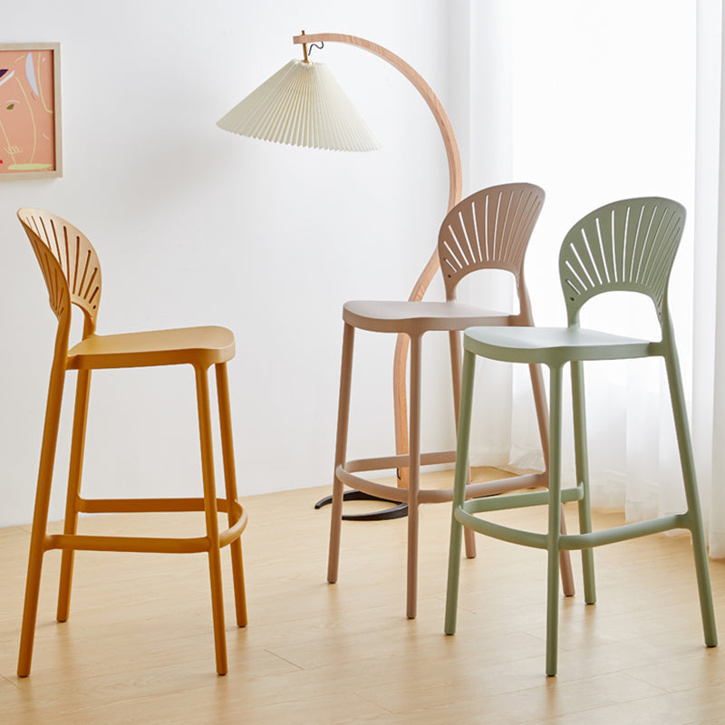 Nordic Plastic Simple Stackable Barstool Indoor Tall Stool with Saddle Seat Clearhalo 'Bar Furniture' 'Bar Stools' 'bar_stools' 'furn' 'furn_bar_stools' 'furniture_bar_stools' 'Kitchen & Dining Furniture' 'kitchen&dining_furn' 'kitchen' 'kitchen_furn' Furniture' 4392164