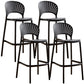 Nordic Plastic Simple Stackable Barstool Indoor Tall Stool with Saddle Seat Black 4 Piece Set Counter Stool(26"H) Clearhalo 'Bar Furniture' 'Bar Stools' 'bar_stools' 'furn' 'furn_bar_stools' 'furniture_bar_stools' 'Kitchen & Dining Furniture' 'kitchen&dining_furn' 'kitchen' 'kitchen_furn' Furniture' 4392165