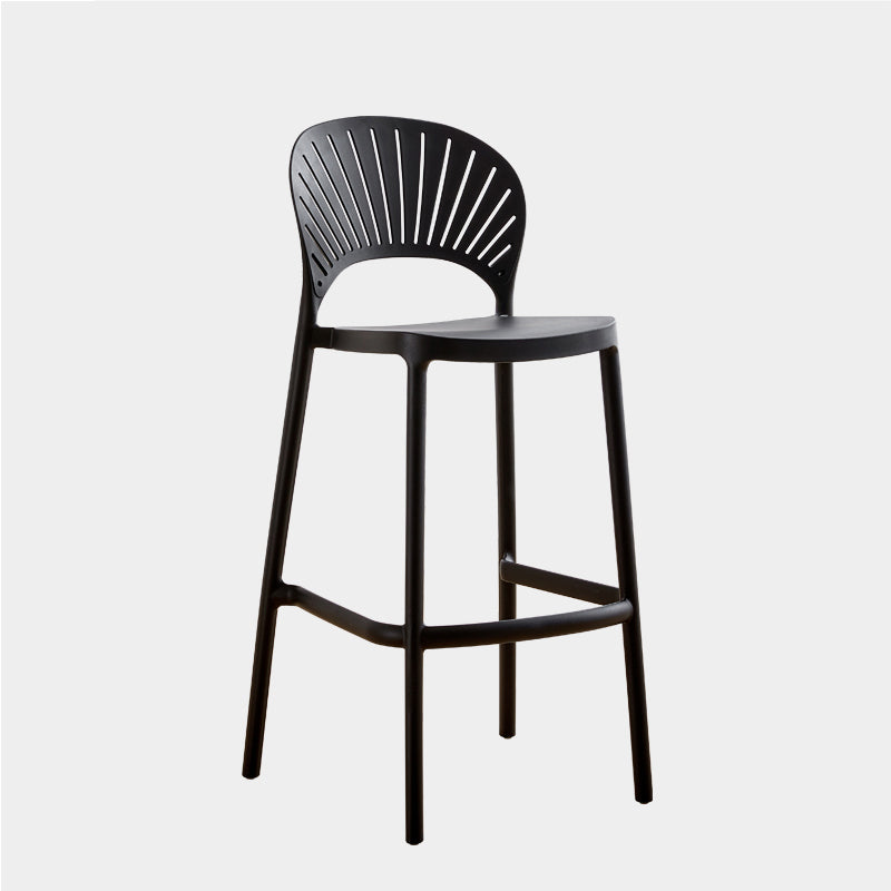 Nordic Plastic Simple Stackable Barstool Indoor Tall Stool with Saddle Seat Black 1 Piece Counter Stool(26"H) Clearhalo 'Bar Furniture' 'Bar Stools' 'bar_stools' 'furn' 'furn_bar_stools' 'furniture_bar_stools' 'Kitchen & Dining Furniture' 'kitchen&dining_furn' 'kitchen' 'kitchen_furn' Furniture' 4392168