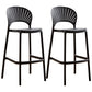 Nordic Plastic Simple Stackable Barstool Indoor Tall Stool with Saddle Seat Black 2 Piece Set Counter Stool(26"H) Clearhalo 'Bar Furniture' 'Bar Stools' 'bar_stools' 'furn' 'furn_bar_stools' 'furniture_bar_stools' 'Kitchen & Dining Furniture' 'kitchen&dining_furn' 'kitchen' 'kitchen_furn' Furniture' 4392169