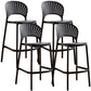 Nordic Plastic Simple Stackable Barstool Indoor Tall Stool with Saddle Seat Black 4 Piece Set Bar Stool (28" H) Clearhalo 'Bar Furniture' 'Bar Stools' 'bar_stools' 'furn' 'furn_bar_stools' 'furniture_bar_stools' 'Kitchen & Dining Furniture' 'kitchen&dining_furn' 'kitchen' 'kitchen_furn' Furniture' 4392171