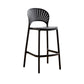 Nordic Plastic Simple Stackable Barstool Indoor Tall Stool with Saddle Seat Black 1 Piece Bar Stool (28" H) Clearhalo 'Bar Furniture' 'Bar Stools' 'bar_stools' 'furn' 'furn_bar_stools' 'furniture_bar_stools' 'Kitchen & Dining Furniture' 'kitchen&dining_furn' 'kitchen' 'kitchen_furn' Furniture' 4392174