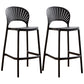 Nordic Plastic Simple Stackable Barstool Indoor Tall Stool with Saddle Seat Black 2 Piece Set Bar Stool (28" H) Clearhalo 'Bar Furniture' 'Bar Stools' 'bar_stools' 'furn' 'furn_bar_stools' 'furniture_bar_stools' 'Kitchen & Dining Furniture' 'kitchen&dining_furn' 'kitchen' 'kitchen_furn' Furniture' 4392176
