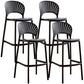 Nordic Plastic Simple Stackable Barstool Indoor Tall Stool with Saddle Seat Black 4 Piece Set Bar Stool(30"H) Clearhalo 'Bar Furniture' 'Bar Stools' 'bar_stools' 'furn' 'furn_bar_stools' 'furniture_bar_stools' 'Kitchen & Dining Furniture' 'kitchen&dining_furn' 'kitchen' 'kitchen_furn' Furniture' 4392177