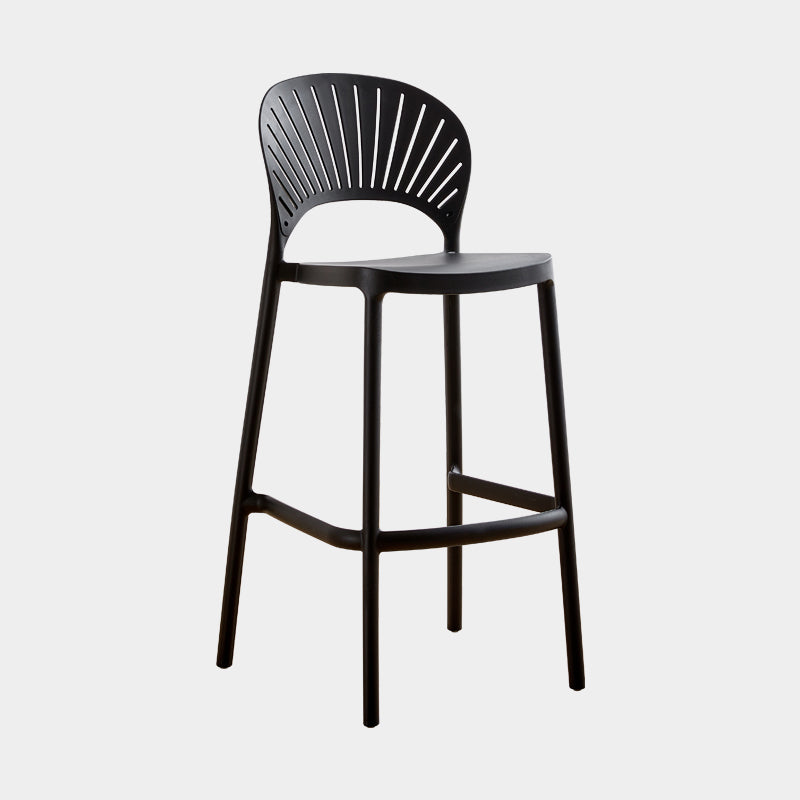 Nordic Plastic Simple Stackable Barstool Indoor Tall Stool with Saddle Seat Black 1 Piece Bar Stool(30"H) Clearhalo 'Bar Furniture' 'Bar Stools' 'bar_stools' 'furn' 'furn_bar_stools' 'furniture_bar_stools' 'Kitchen & Dining Furniture' 'kitchen&dining_furn' 'kitchen' 'kitchen_furn' Furniture' 4392179