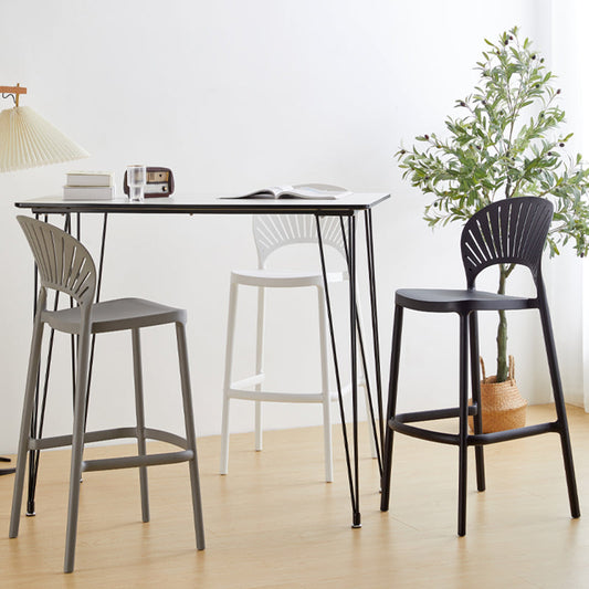 Nordic Plastic Simple Stackable Barstool Indoor Tall Stool with Saddle Seat Clearhalo 'Bar Furniture' 'Bar Stools' 'bar_stools' 'furn' 'furn_bar_stools' 'furniture_bar_stools' 'Kitchen & Dining Furniture' 'kitchen&dining_furn' 'kitchen' 'kitchen_furn' Furniture' 4392181