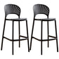 Nordic Plastic Simple Stackable Barstool Indoor Tall Stool with Saddle Seat Black 2 Piece Set Bar Stool(30"H) Clearhalo 'Bar Furniture' 'Bar Stools' 'bar_stools' 'furn' 'furn_bar_stools' 'furniture_bar_stools' 'Kitchen & Dining Furniture' 'kitchen&dining_furn' 'kitchen' 'kitchen_furn' Furniture' 4392182