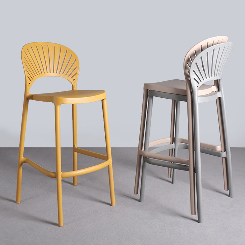 Nordic Plastic Simple Stackable Barstool Indoor Tall Stool with Saddle Seat Clearhalo 'Bar Furniture' 'Bar Stools' 'bar_stools' 'furn' 'furn_bar_stools' 'furniture_bar_stools' 'Kitchen & Dining Furniture' 'kitchen&dining_furn' 'kitchen' 'kitchen_furn' Furniture' 4392183