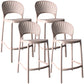 Nordic Plastic Simple Stackable Barstool Indoor Tall Stool with Saddle Seat Pink 4 Piece Set Counter Stool (24"H) Clearhalo 'Bar Furniture' 'Bar Stools' 'bar_stools' 'furn' 'furn_bar_stools' 'furniture_bar_stools' 'Kitchen & Dining Furniture' 'kitchen&dining_furn' 'kitchen' 'kitchen_furn' Furniture' 4392184