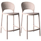 Nordic Plastic Simple Stackable Barstool Indoor Tall Stool with Saddle Seat Pink 2 Piece Set Counter Stool (24"H) Clearhalo 'Bar Furniture' 'Bar Stools' 'bar_stools' 'furn' 'furn_bar_stools' 'furniture_bar_stools' 'Kitchen & Dining Furniture' 'kitchen&dining_furn' 'kitchen' 'kitchen_furn' Furniture' 4392188