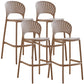 Nordic Plastic Simple Stackable Barstool Indoor Tall Stool with Saddle Seat Pink 4 Piece Set Counter Stool(26"H) Clearhalo 'Bar Furniture' 'Bar Stools' 'bar_stools' 'furn' 'furn_bar_stools' 'furniture_bar_stools' 'Kitchen & Dining Furniture' 'kitchen&dining_furn' 'kitchen' 'kitchen_furn' Furniture' 4392189
