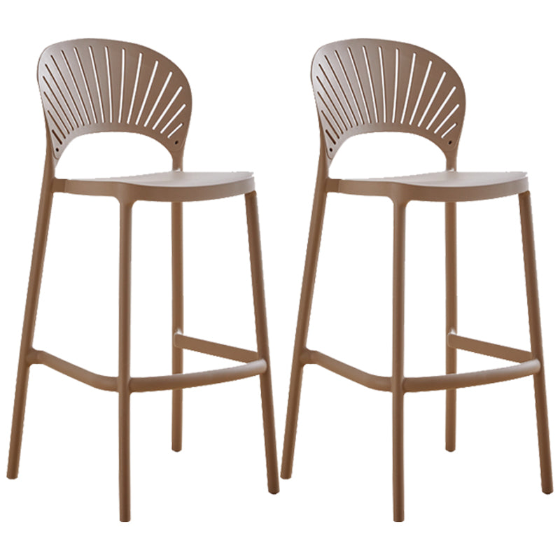 Nordic Plastic Simple Stackable Barstool Indoor Tall Stool with Saddle Seat Pink 2 Piece Set Counter Stool(26"H) Clearhalo 'Bar Furniture' 'Bar Stools' 'bar_stools' 'furn' 'furn_bar_stools' 'furniture_bar_stools' 'Kitchen & Dining Furniture' 'kitchen&dining_furn' 'kitchen' 'kitchen_furn' Furniture' 4392191