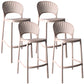Nordic Plastic Simple Stackable Barstool Indoor Tall Stool with Saddle Seat Pink 4 Piece Set Bar Stool (28" H) Clearhalo 'Bar Furniture' 'Bar Stools' 'bar_stools' 'furn' 'furn_bar_stools' 'furniture_bar_stools' 'Kitchen & Dining Furniture' 'kitchen&dining_furn' 'kitchen' 'kitchen_furn' Furniture' 4392192
