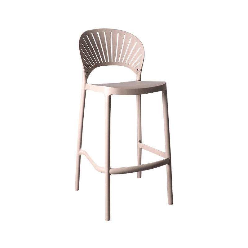 Nordic Plastic Simple Stackable Barstool Indoor Tall Stool with Saddle Seat Pink 1 Piece Bar Stool (28" H) Clearhalo 'Bar Furniture' 'Bar Stools' 'bar_stools' 'furn' 'furn_bar_stools' 'furniture_bar_stools' 'Kitchen & Dining Furniture' 'kitchen&dining_furn' 'kitchen' 'kitchen_furn' Furniture' 4392193