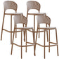 Nordic Plastic Simple Stackable Barstool Indoor Tall Stool with Saddle Seat Pink 4 Piece Set Bar Stool(30"H) Clearhalo 'Bar Furniture' 'Bar Stools' 'bar_stools' 'furn' 'furn_bar_stools' 'furniture_bar_stools' 'Kitchen & Dining Furniture' 'kitchen&dining_furn' 'kitchen' 'kitchen_furn' Furniture' 4392195
