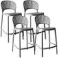 Nordic Plastic Simple Stackable Barstool Indoor Tall Stool with Saddle Seat Grey 4 Piece Set Counter Stool (24"H) Clearhalo 'Bar Furniture' 'Bar Stools' 'bar_stools' 'furn' 'furn_bar_stools' 'furniture_bar_stools' 'Kitchen & Dining Furniture' 'kitchen&dining_furn' 'kitchen' 'kitchen_furn' Furniture' 4392198