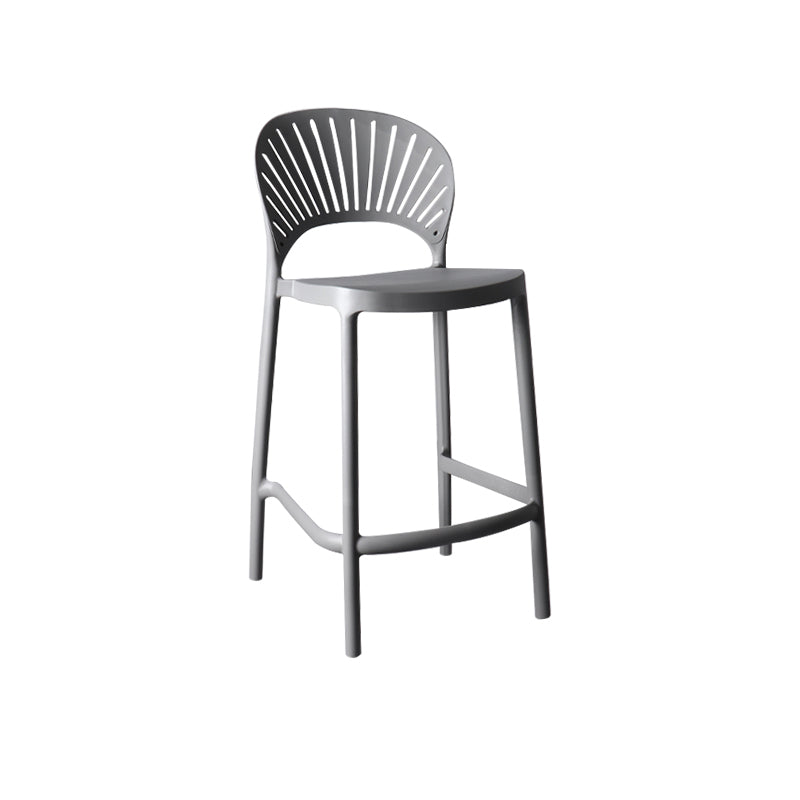 Nordic Plastic Simple Stackable Barstool Indoor Tall Stool with Saddle Seat Grey 1 Piece Counter Stool (24"H) Clearhalo 'Bar Furniture' 'Bar Stools' 'bar_stools' 'furn' 'furn_bar_stools' 'furniture_bar_stools' 'Kitchen & Dining Furniture' 'kitchen&dining_furn' 'kitchen' 'kitchen_furn' Furniture' 4392199