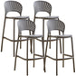 Nordic Plastic Simple Stackable Barstool Indoor Tall Stool with Saddle Seat Grey 4 Piece Set Counter Stool(26"H) Clearhalo 'Bar Furniture' 'Bar Stools' 'bar_stools' 'furn' 'furn_bar_stools' 'furniture_bar_stools' 'Kitchen & Dining Furniture' 'kitchen&dining_furn' 'kitchen' 'kitchen_furn' Furniture' 4392201