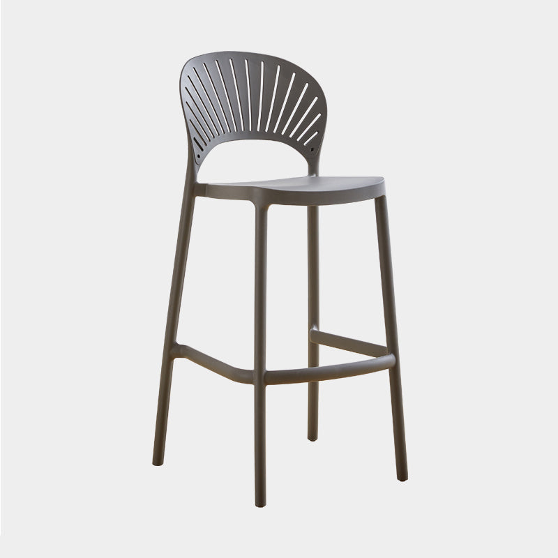 Nordic Plastic Simple Stackable Barstool Indoor Tall Stool with Saddle Seat Grey 1 Piece Counter Stool(26"H) Clearhalo 'Bar Furniture' 'Bar Stools' 'bar_stools' 'furn' 'furn_bar_stools' 'furniture_bar_stools' 'Kitchen & Dining Furniture' 'kitchen&dining_furn' 'kitchen' 'kitchen_furn' Furniture' 4392202