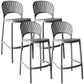 Nordic Plastic Simple Stackable Barstool Indoor Tall Stool with Saddle Seat Grey 4 Piece Set Bar Stool (28" H) Clearhalo 'Bar Furniture' 'Bar Stools' 'bar_stools' 'furn' 'furn_bar_stools' 'furniture_bar_stools' 'Kitchen & Dining Furniture' 'kitchen&dining_furn' 'kitchen' 'kitchen_furn' Furniture' 4392204