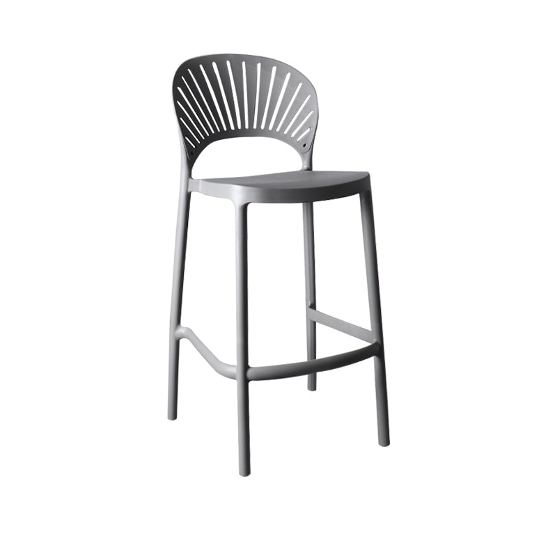 Nordic Plastic Simple Stackable Barstool Indoor Tall Stool with Saddle Seat Grey 1 Piece Bar Stool (28" H) Clearhalo 'Bar Furniture' 'Bar Stools' 'bar_stools' 'furn' 'furn_bar_stools' 'furniture_bar_stools' 'Kitchen & Dining Furniture' 'kitchen&dining_furn' 'kitchen' 'kitchen_furn' Furniture' 4392205