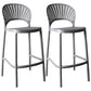 Nordic Plastic Simple Stackable Barstool Indoor Tall Stool with Saddle Seat Grey 2 Piece Set Bar Stool (28" H) Clearhalo 'Bar Furniture' 'Bar Stools' 'bar_stools' 'furn' 'furn_bar_stools' 'furniture_bar_stools' 'Kitchen & Dining Furniture' 'kitchen&dining_furn' 'kitchen' 'kitchen_furn' Furniture' 4392206
