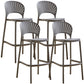 Nordic Plastic Simple Stackable Barstool Indoor Tall Stool with Saddle Seat Grey 4 Piece Set Bar Stool(30"H) Clearhalo 'Bar Furniture' 'Bar Stools' 'bar_stools' 'furn' 'furn_bar_stools' 'furniture_bar_stools' 'Kitchen & Dining Furniture' 'kitchen&dining_furn' 'kitchen' 'kitchen_furn' Furniture' 4392207