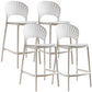 Nordic Plastic Simple Stackable Barstool Indoor Tall Stool with Saddle Seat White 4 Piece Set Counter Stool (24"H) Clearhalo 'Bar Furniture' 'Bar Stools' 'bar_stools' 'furn' 'furn_bar_stools' 'furniture_bar_stools' 'Kitchen & Dining Furniture' 'kitchen&dining_furn' 'kitchen' 'kitchen_furn' Furniture' 4392210