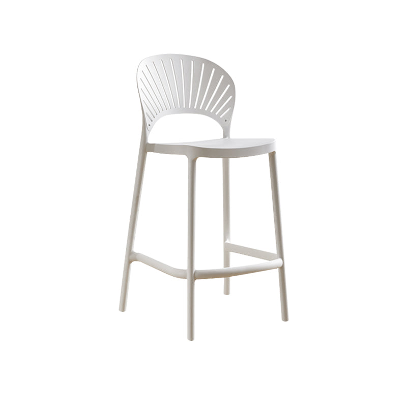 Nordic Plastic Simple Stackable Barstool Indoor Tall Stool with Saddle Seat White 1 Piece Counter Stool (24"H) Clearhalo 'Bar Furniture' 'Bar Stools' 'bar_stools' 'furn' 'furn_bar_stools' 'furniture_bar_stools' 'Kitchen & Dining Furniture' 'kitchen&dining_furn' 'kitchen' 'kitchen_furn' Furniture' 4392211