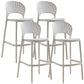 Nordic Plastic Simple Stackable Barstool Indoor Tall Stool with Saddle Seat White 4 Piece Set Counter Stool(26"H) Clearhalo 'Bar Furniture' 'Bar Stools' 'bar_stools' 'furn' 'furn_bar_stools' 'furniture_bar_stools' 'Kitchen & Dining Furniture' 'kitchen&dining_furn' 'kitchen' 'kitchen_furn' Furniture' 4392213