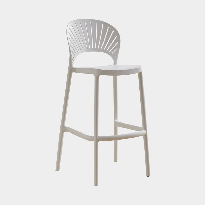 Nordic Plastic Simple Stackable Barstool Indoor Tall Stool with Saddle Seat White 1 Piece Counter Stool(26"H) Clearhalo 'Bar Furniture' 'Bar Stools' 'bar_stools' 'furn' 'furn_bar_stools' 'furniture_bar_stools' 'Kitchen & Dining Furniture' 'kitchen&dining_furn' 'kitchen' 'kitchen_furn' Furniture' 4392214