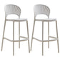 Nordic Plastic Simple Stackable Barstool Indoor Tall Stool with Saddle Seat White 2 Piece Set Counter Stool(26"H) Clearhalo 'Bar Furniture' 'Bar Stools' 'bar_stools' 'furn' 'furn_bar_stools' 'furniture_bar_stools' 'Kitchen & Dining Furniture' 'kitchen&dining_furn' 'kitchen' 'kitchen_furn' Furniture' 4392215