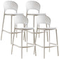 Nordic Plastic Simple Stackable Barstool Indoor Tall Stool with Saddle Seat White 4 Piece Set Bar Stool (28" H) Clearhalo 'Bar Furniture' 'Bar Stools' 'bar_stools' 'furn' 'furn_bar_stools' 'furniture_bar_stools' 'Kitchen & Dining Furniture' 'kitchen&dining_furn' 'kitchen' 'kitchen_furn' Furniture' 4392216
