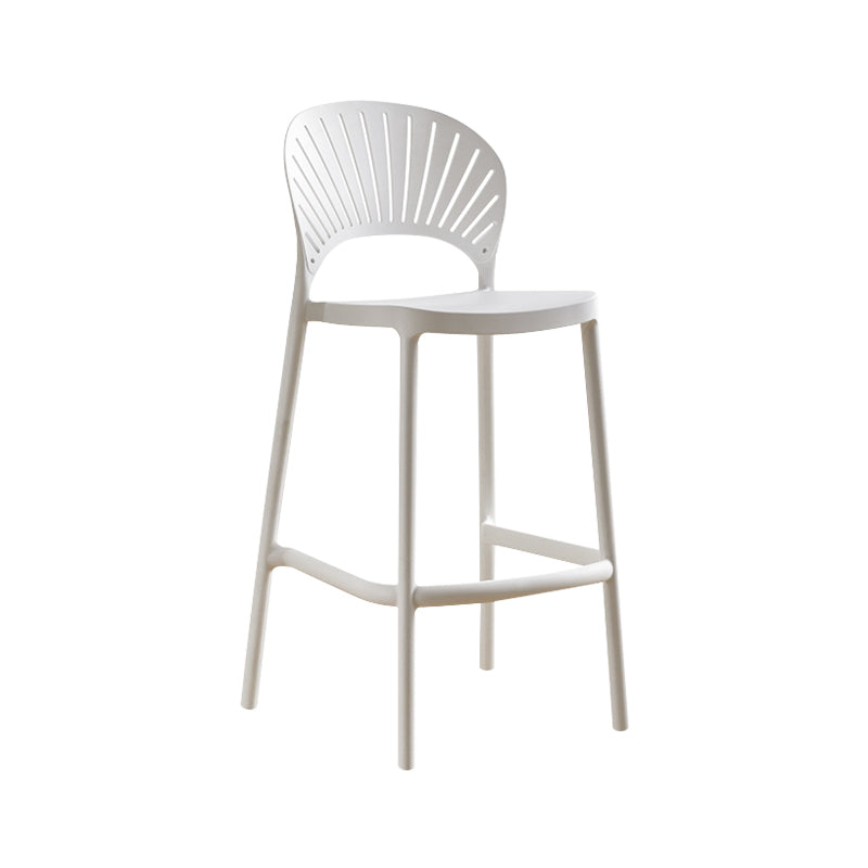Nordic Plastic Simple Stackable Barstool Indoor Tall Stool with Saddle Seat White 1 Piece Bar Stool (28" H) Clearhalo 'Bar Furniture' 'Bar Stools' 'bar_stools' 'furn' 'furn_bar_stools' 'furniture_bar_stools' 'Kitchen & Dining Furniture' 'kitchen&dining_furn' 'kitchen' 'kitchen_furn' Furniture' 4392217