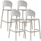 Nordic Plastic Simple Stackable Barstool Indoor Tall Stool with Saddle Seat White 4 Piece Set Bar Stool(30"H) Clearhalo 'Bar Furniture' 'Bar Stools' 'bar_stools' 'furn' 'furn_bar_stools' 'furniture_bar_stools' 'Kitchen & Dining Furniture' 'kitchen&dining_furn' 'kitchen' 'kitchen_furn' Furniture' 4392219